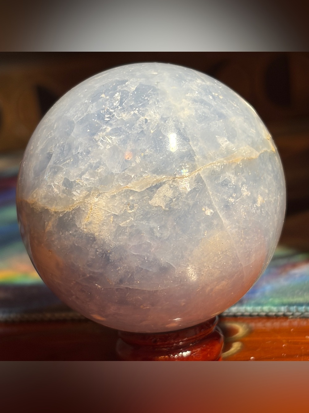 Celestite crystal sphere